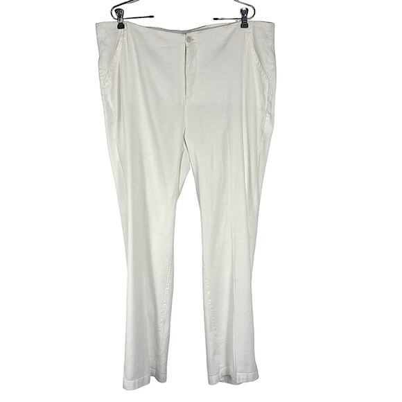 NYDJ Marilyn Trouser Stretch Linen Optic White Pants Women’s Size 16 NWT - Picture 5 of 9
